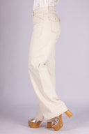 Pantalón Denim Wide Leg MId Rise Hueso - 24010313 - Project Denim