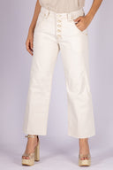 Pantalón Denim Culotte Mid Rise Hueso - 24010351 - Project Denim