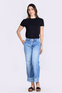 Pantalón Denim Culotte Mid Rise Índigo- 24010356 - Project Denim