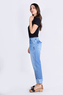 Pantalón Denim Culotte Mid Rise Índigo- 24010356 - Project Denim