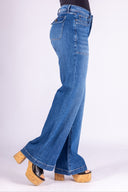 Pantalón Denim Wide Leg Mid Rise Índigo - 2401310 - Project Denim