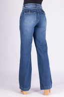 Pantalón Denim Wide Leg Mid Rise Índigo - 2401310 - Project Denim