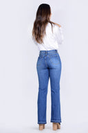 Pantalón Denim Índigo Flare Mid Rise - 2401342 - Project Denim