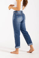 Pantalón Denim Straight Leg High Rise Índigo - 24020374 - Project Denim