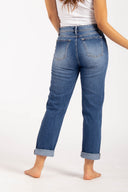 Pantalón Denim Straight Leg High Rise Índigo - 24020374 - Project Denim