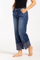Pantalón Denim Culotte Mid Rise Índigo- 2402355 - Project Denim