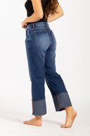 Pantalón Denim Culotte Mid Rise Índigo- 2402355 - Project Denim