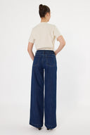 Pantalón Denim Wide Leg High Rise Índigo - 250230326 - Project Denim
