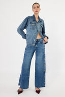 Pantalón Denim Wide Leg High Rise Índigo - 250232926- Project Denim