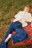 Pantalón Denim Wide Leg High Rise Índigo - 250233326 - Project Denim