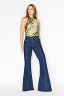 Pantalón Denim Flare High Rise Indigo - 2601373 - Project Denim