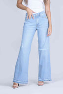 Pantalón Denim Wide Leg Mid Rise Azul - 310