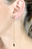 Earcuff Cuarzo Cadenas Atras - EG1985 - Lala Galeria
