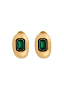 Aretes Candongas Misi Liso Dorado Esmeralda - ARI174D-2 - Senda