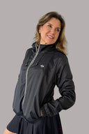 Chaqueta Deportiva Mujer Negra Reflectiva Forro - Volea