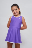 Vestido Niña Dinámica Morado Malla Blanca - Volea