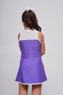 Vestido Niña Dinámica Morado Malla Blanca - Volea