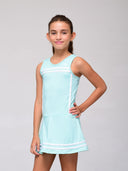 Vestido Niña Extrema Azul Turquí Linea Blanca - Volea
