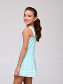 Vestido Niña Extrema Azul Turquí Linea Blanca - Volea