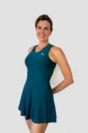 Vestido Dinámica Petróleo Malla Blanca - Volea