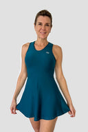 Vestido Dinámica Petróleo Malla Blanca - Volea