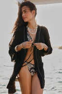 Kimono Corto Giorgia Black Stitched - 2662 - Encantadore