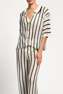 Camisa Laurent Black Stripes Knitted - 2664 - Encantadore