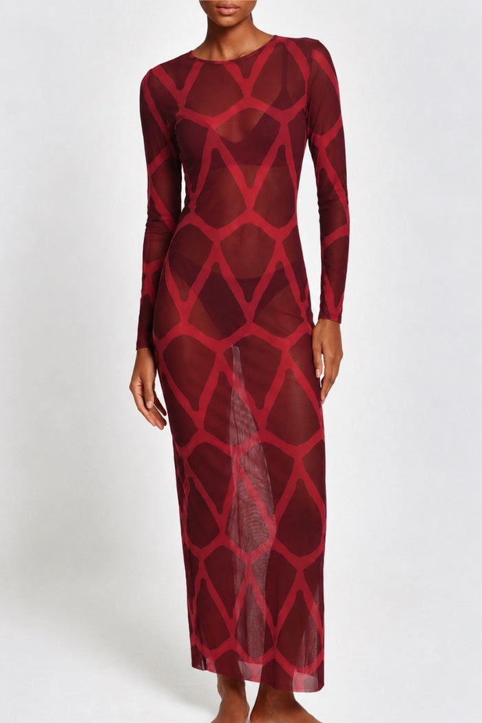 Vestido Largo Petra Big Mollis Red - 2925 - Encantadore