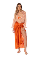 Camisa Botones Rayas Naranja Arabella - 9472- Kibys