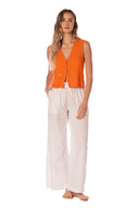 Chaleco Tejido Naranja Isolde - 9473- Kibys