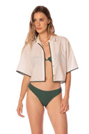 Camisa Manga 3/4 Alya Off White & Sage - 9507 - Kibys