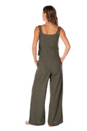 Crop Top Chaleco Dolly Dark Olive - 9512 - Kibys