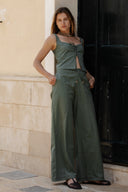 Crop Top Chaleco Dolly Dark Olive - 9512 - Kibys