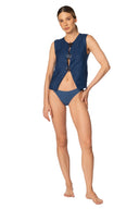 Crop Top Chaleco Dafne Deep Blue - 9574 - Kibys