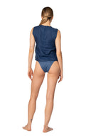 Crop Top Chaleco Dafne Deep Blue - 9574 - Kibys