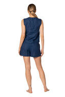 Crop Top Chaleco Dafne Deep Blue - 9574 - Kibys