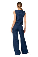 Crop Top Chaleco Dafne Deep Blue - 9574 - Kibys