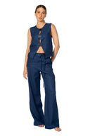 Crop Top Chaleco Dafne Deep Blue - 9574 - Kibys