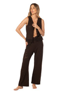 Crop Top Chaleco Kassandra Knit Chocolate - 9603 - Kibys