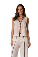 Crop Top Chaleco Eden Vest Embroidery Blush Coast - 9658 - Kibys