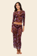 Crop Top Brush Flame Sleek Mesh - C142349 - Malai
