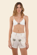 Short Ivory Summer Palms Muse - C151369 - Malai