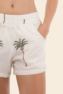 Short Ivory Summer Palms Muse - C151369 - Malai