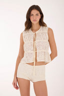 Crop Top Salt Flower Soft Lace - C173402 - Malai