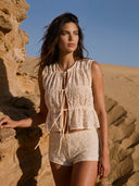 Crop Top Salt Flower Soft Lace - C173402 - Malai