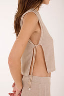 Crop Top Coastal Sand Gale Tie - D25385 - Malai