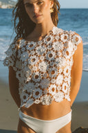 Crop Top Aurora Marfil - AURC06 - Milonga