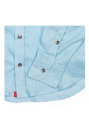 Camisa Lino Manga Larga De Hombre - Aqua - Redflag