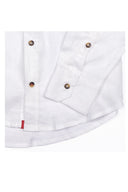 Camisa Lino Manga Larga De Hombre - Blanca - Redflag