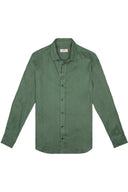Camisa Lino Manga Larga De Hombre - Oliva - Redflag
